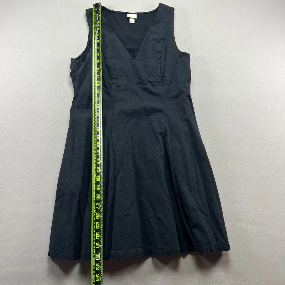 A New Day Fit & Flare Dress Womens 10 Black Side Zip Fitted Bodice Sleeveless